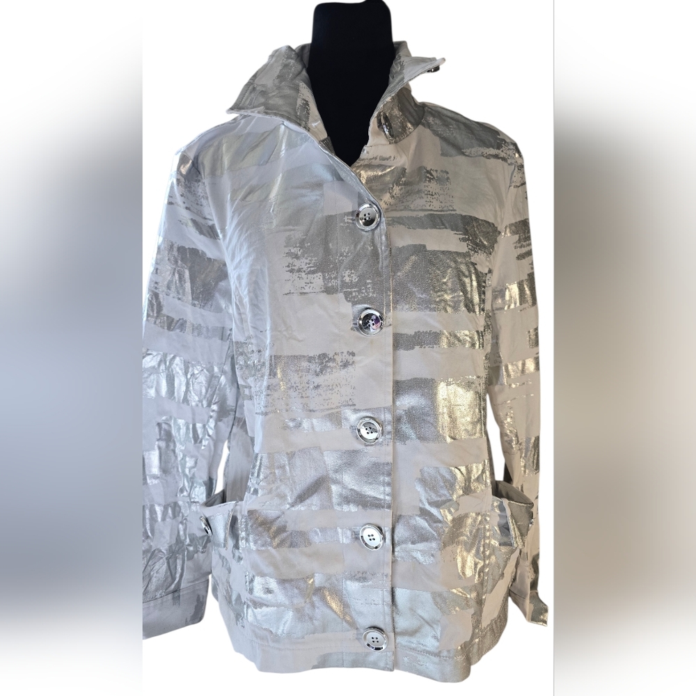 Berek Jacket Large White And Silver Stunning!